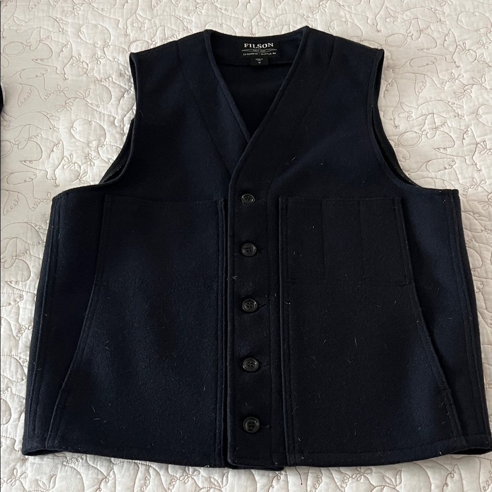 Filson Men's mackinaw Navy Blue Wool Vest
